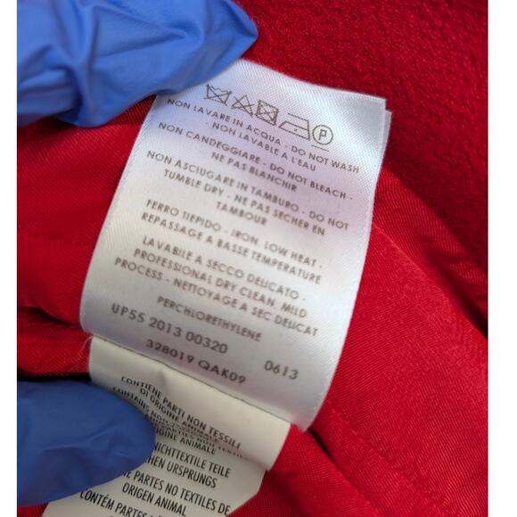 Alexander Mcqueen Red Wool Flounce Coat 38 - Picture 16 of 16